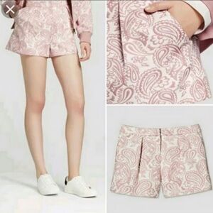 Victoria Beckham Pink Paisley Print Women's Shorts